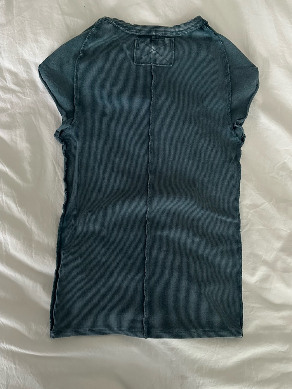 We The Free Short Sleeve Ribbed Tee in Slate Blue - Picture 3 of 3
